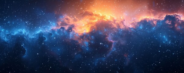 Naklejka premium Abstract night sky with bright stars in watercolor.