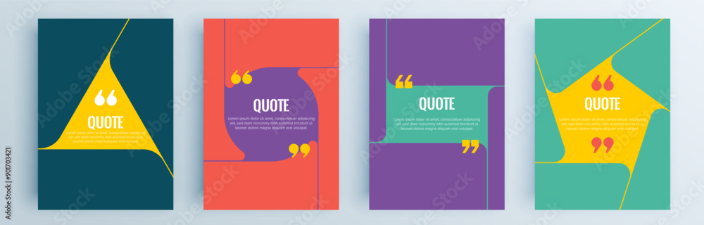 Aufkleber quote frames blank templates set. text in brackets, citation empty speech bubbles, quote bubbles. te