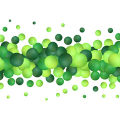 Glass green ball or precious pearl. Glossy realistic ball, 3D abstract vector illustration highlighted on a white background. Eps 10