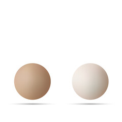 Realistic pearls set. Round white, bluish-gray, black, formed inside the shell of a pearl oyster, a gemstone. Vector illustration. Eps 10