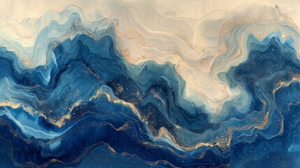 Fototapeta premium pale beige, blue, cream, and glittery charcoal coloured abstract painting.