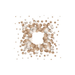 Elegant 3D Pearls. Pearl Beads. Treasure realistic design. Photo frame. Beige balls. Eps 10