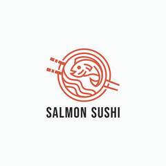 Salmon fish minimalist elegant logo design for a restaurant or food company