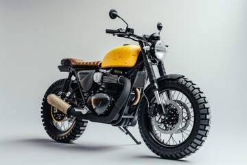Fototapeta premium scrambler motor on white background