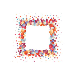 Scattered floating colored spheres on a vibrant background - 3D render. Eps 10