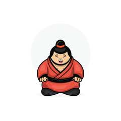 A cartoon illustration of a funny sumo