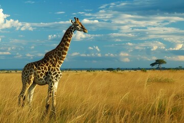 Obraz premium Majestic Giraffe in the Wild. Animal Safari theme