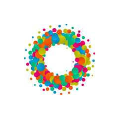 Abstract background. Vector photo frame. Color balls. Eps 10