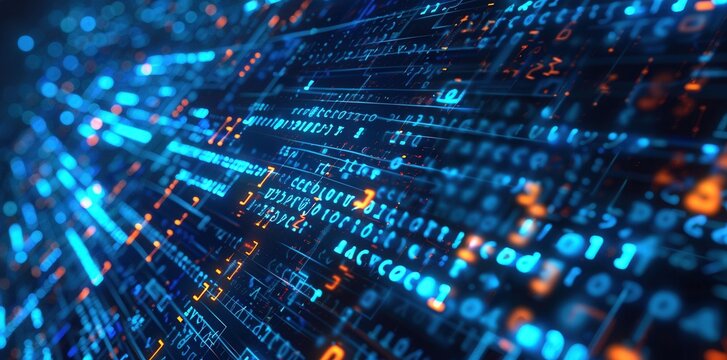 Cyberpunk Matrix. Futuristic hacking code background High detailed wallpaper