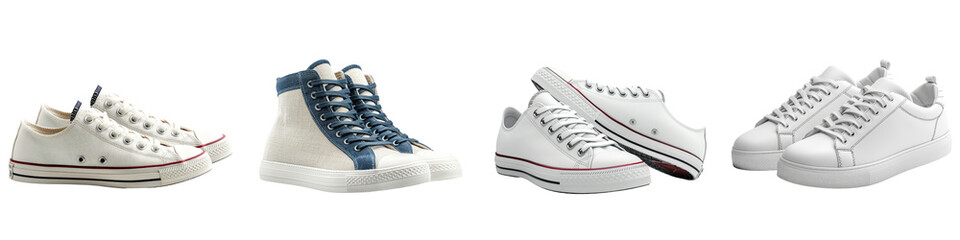 A stylish pair of sneakers isolated on a white background.