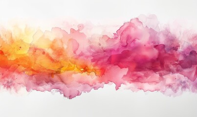 Fototapeta premium A painting of a pink and orange line with a white background