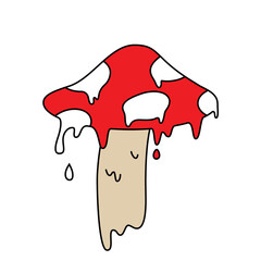 illustration of a melting mushroom