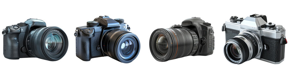 Fototapeta premium A digital camera isolated on a white background.
