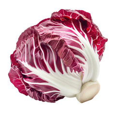 Obraz premium a radicchio, side view, on transparent white background