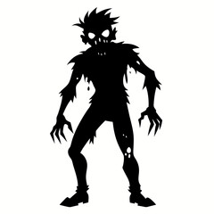 Fototapeta premium Halloween Zombie black vector silhouette