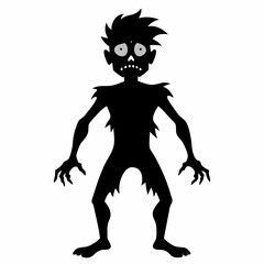 Halloween Zombie black vector silhouette