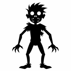 Halloween Zombie black vector silhouette