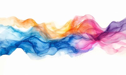 A colorful wave of paint on a white background