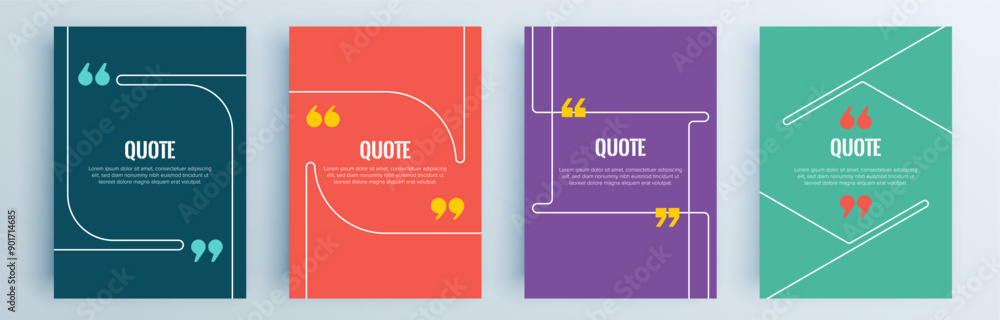 Poster quote frames blank templates set. text in brackets, citation empty speech bubbles, quote bubbles. te