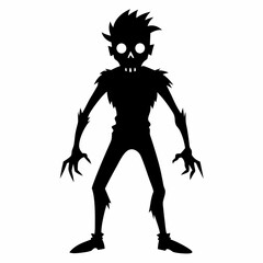Halloween Zombie black vector silhouette