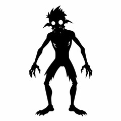 Halloween Zombie black vector silhouette