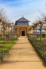 Fototapeta premium Little garden house at the grounds of the Friederiken castle in Bad Langensalza, Germany