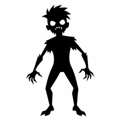 Halloween Zombie black vector silhouette