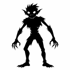 Halloween Zombie black vector silhouette