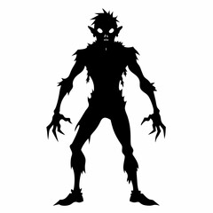 Halloween Zombie black vector silhouette