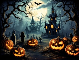 Spooky Ghosts in a Halloween