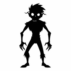 Fototapeta premium Halloween Zombie black vector silhouette