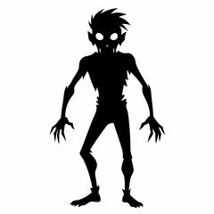 Halloween Zombie black vector silhouette
