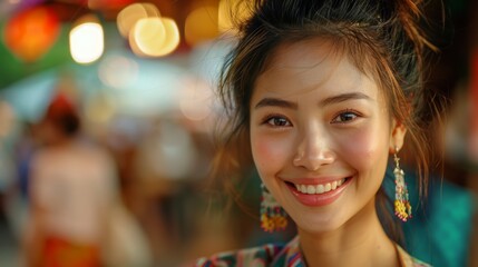 Happy young Asian woman