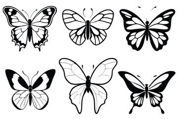 Obraz premium Butterfly line art illustration Stylish Icons
