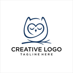 abstract owl sleep logo vector