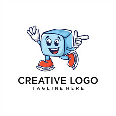 ice mascot character logo vector