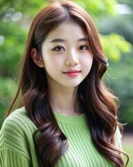 Obraz premium Portrait of asian teenager school girl
