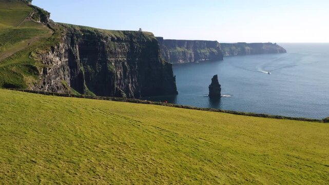 Beautiful scenery of the Cliffs of Moher in County Clare, Ireland.