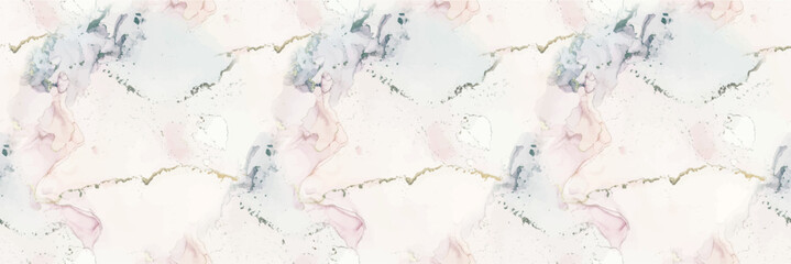 Marble Pink Ink. Blue Alcohol Ink Paint. Gold