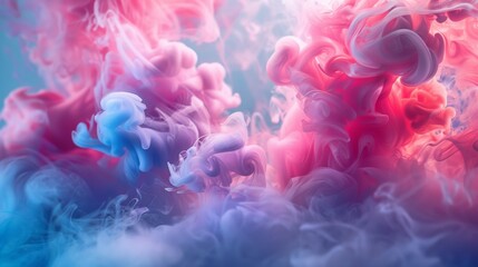 Obraz premium Abstract pink and blue smoke swirling together