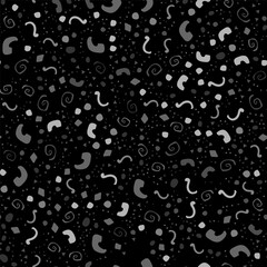 Small Vector Spot Birthday. Black Spot Shape Dot. Abstract Random Dot. Gray Flying Background Shape Geometric Art Dot Splotch. Party Round Background. Seamless Vintage Drop. White Pattern Baby Design.