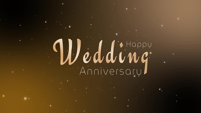 Happy wedding animation with gold effect