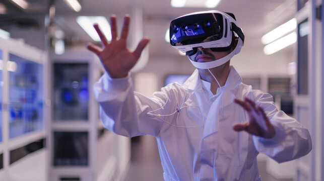 Cyber Scientist Exploring Virtual Reality Simulation Experience