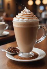 complex photorealistic of  Cappuccino , vivid colors, Enchanted Masterpiece