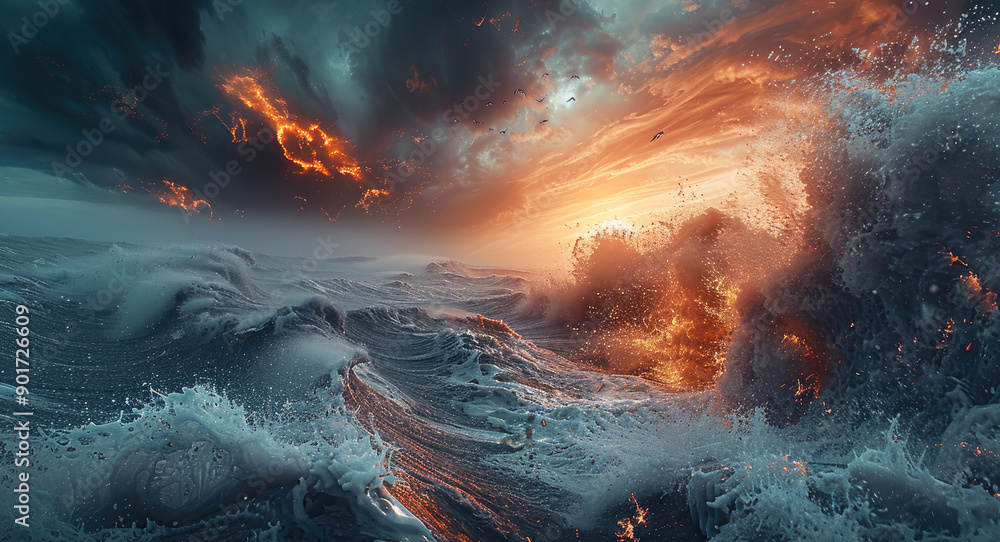 Canvas Prints a deadly and very powerful wind that destroys, end of the world. generative ai.