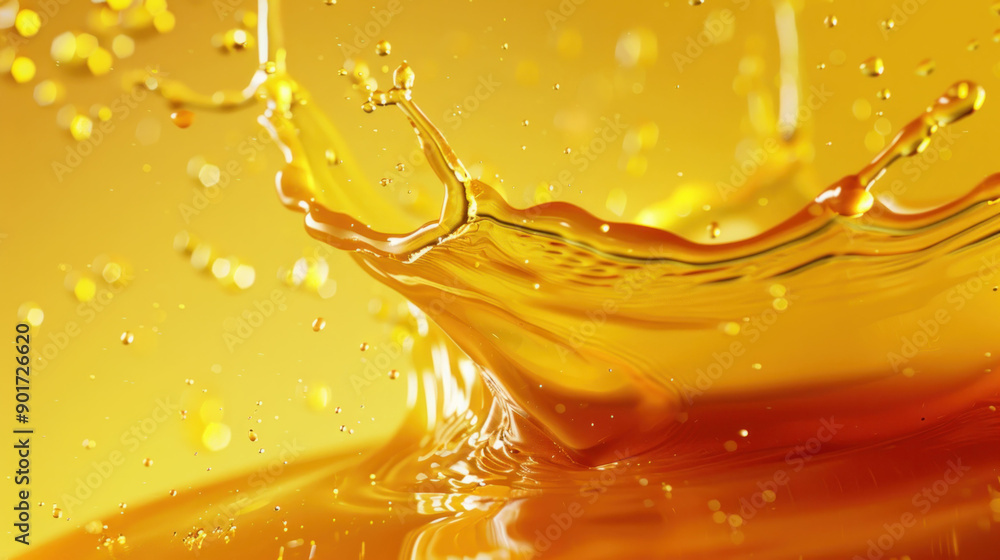 Poster Dynamic Liquid Wax Splash in Abstract Forms on Studio Background