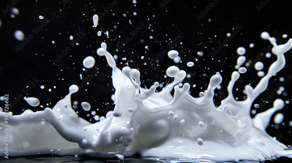 Aufkleber Dynamic Shapes of Liquid Detergent Splash on Studio Background