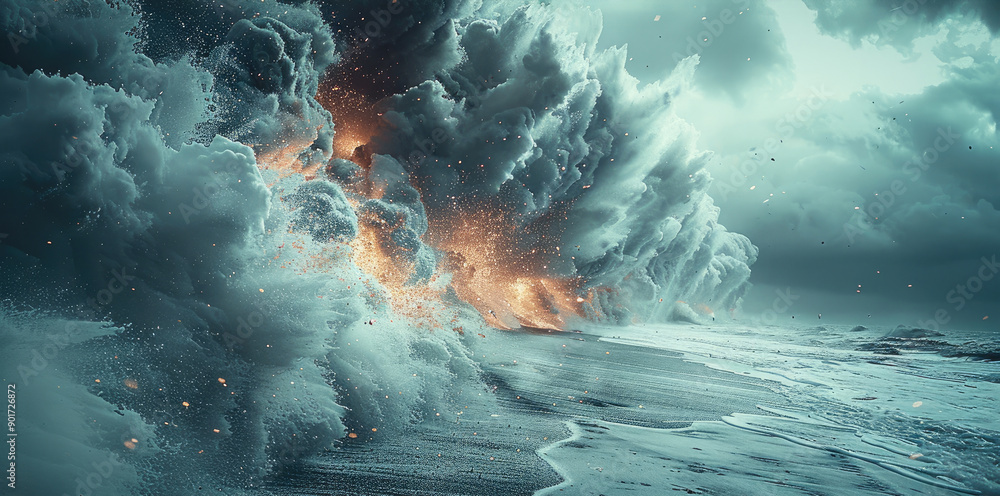 Canvas Prints a deadly and very powerful wind that destroys, end of the world. generative ai.