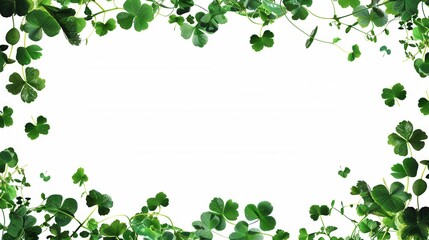 Elegant Shamrock Border. St. Patrick's Day Celebration Concept