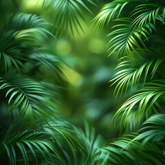 Obraz premium A close up of green leaves with a hint of yellow
